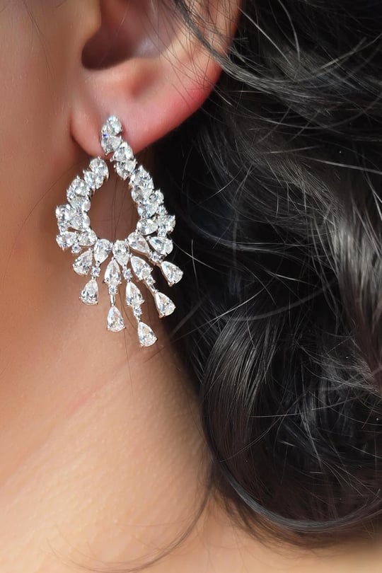 Moissanite Stone Drop Earrings