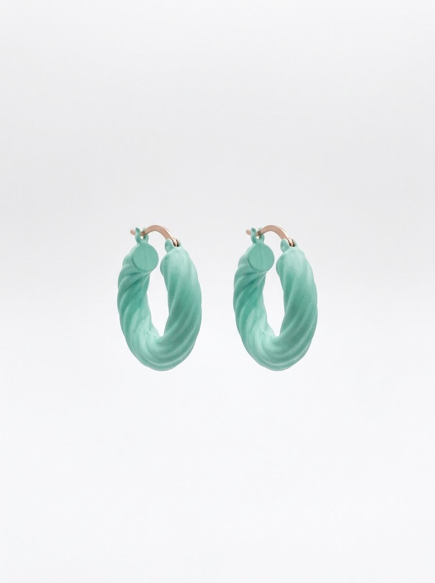 2 Cm Mint Paris Hoop Earrings