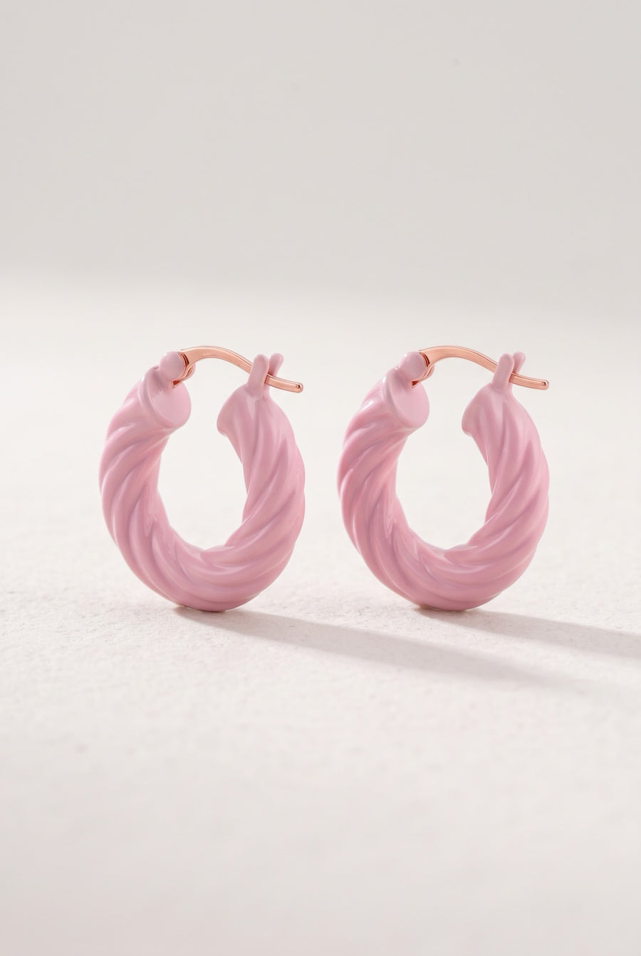 2 Cm Light Pink Paris Hoop Earrings