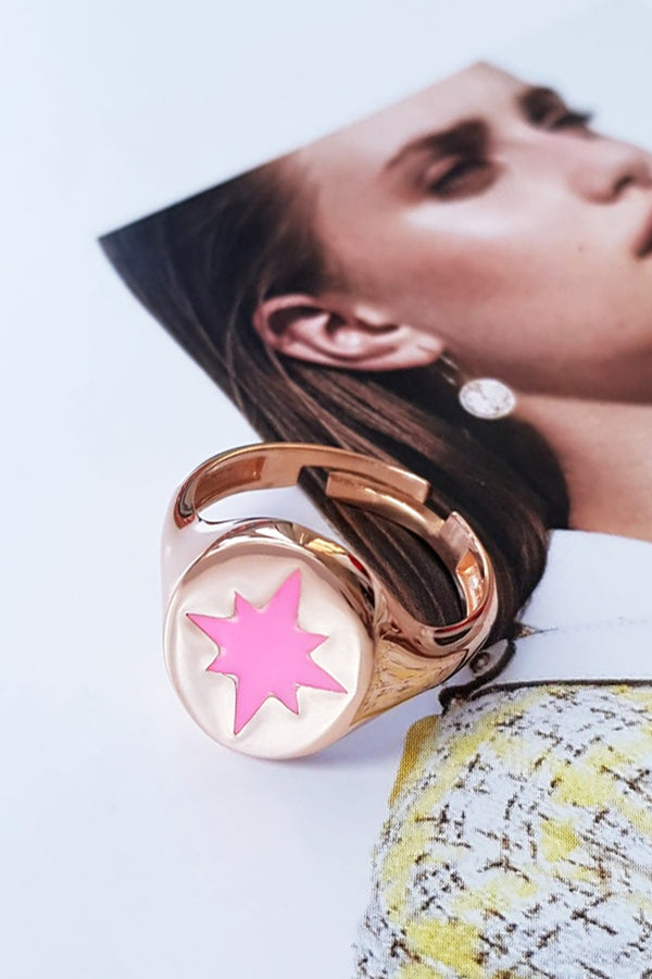 Pink Neon Star Ring - arcina jewellery