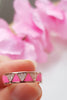 Pink Neon V Zirconia Ring - arcina jewellery