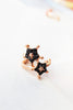 Two Stars Black Ear Cuff - arcina jewellery