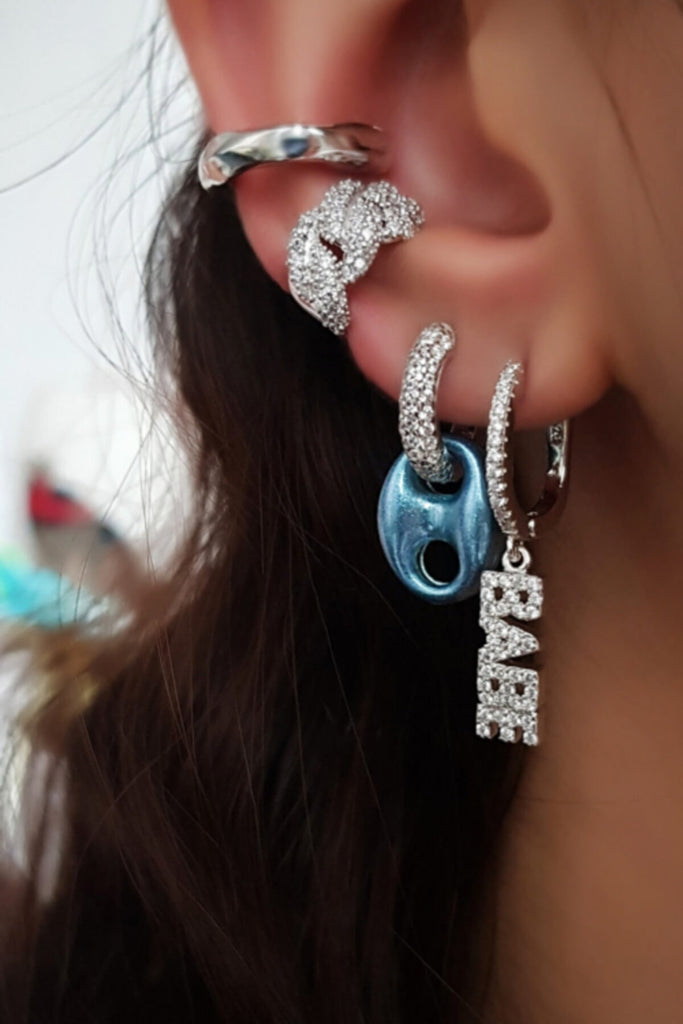 Blue Baby Ice S Button Earrings - arcina jewellery