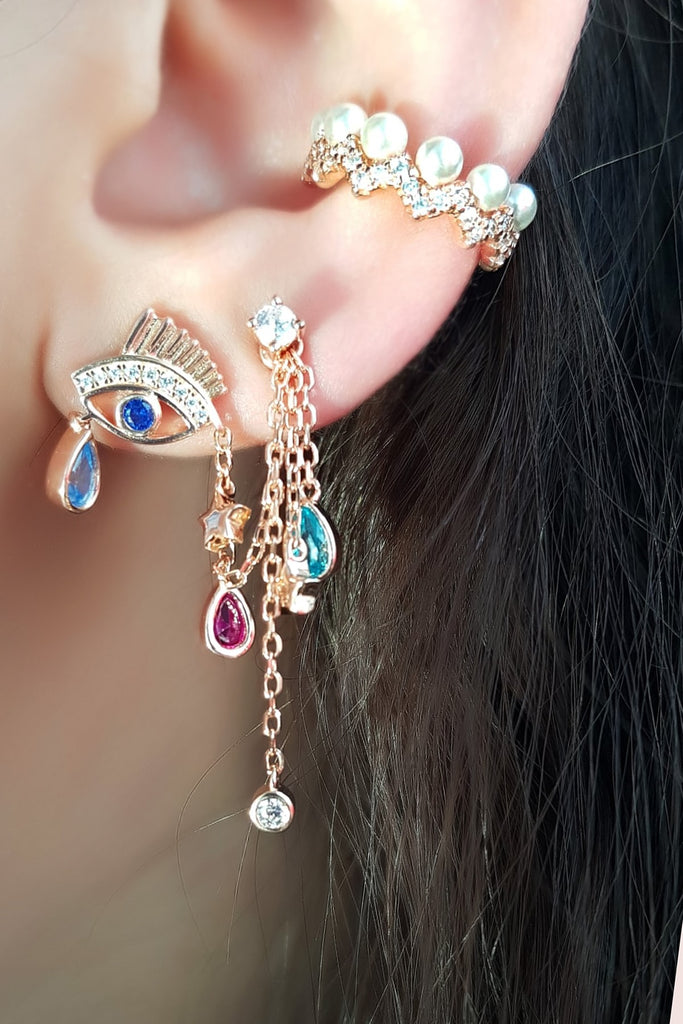 Blue Eye Earrings Set - arcina jewellery