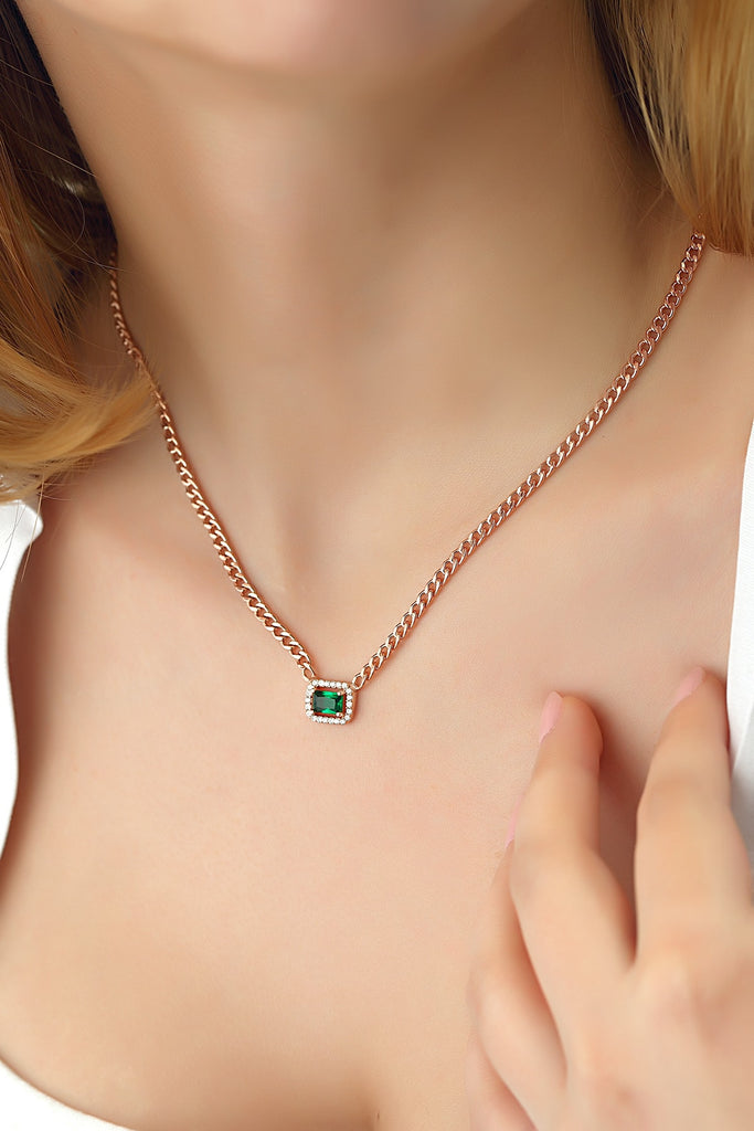 Emerald Chain Necklace - arcina jewellery