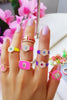 Pink Neon Double T  Ring - arcina jewellery