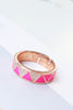 Pink Neon V Zirconia Ring - arcina jewellery