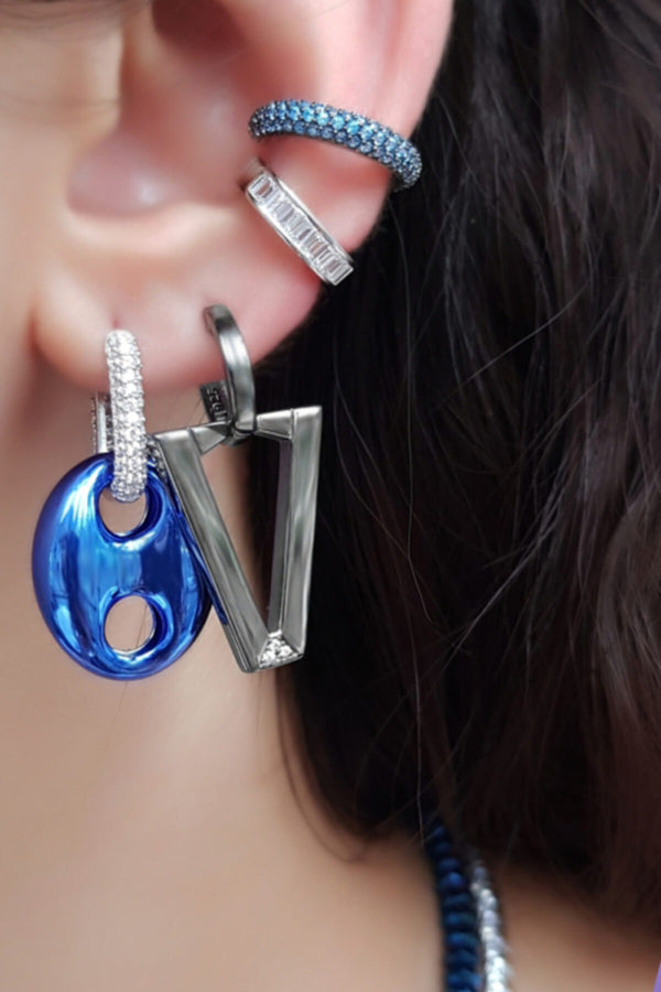 Blue Button Earrings - arcina jewellery