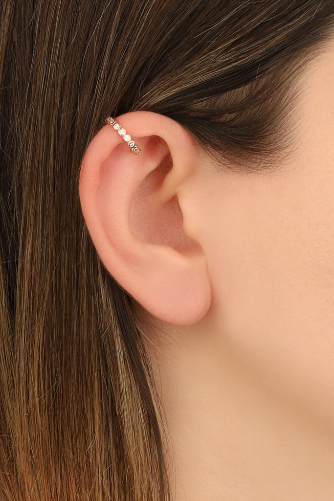 Zircon Hoop Ear Cuff - arcina jewellery