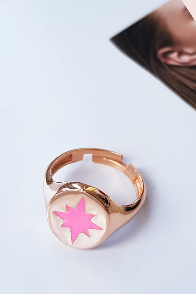 Pink Neon Star Ring - arcina jewellery