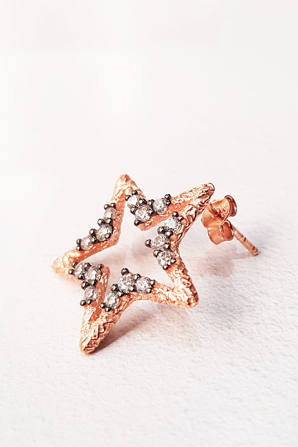 Black White Stone Star Earrings - arcina jewellery