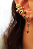 Black Stone Leaf Ear Cuff - arcina jewellery