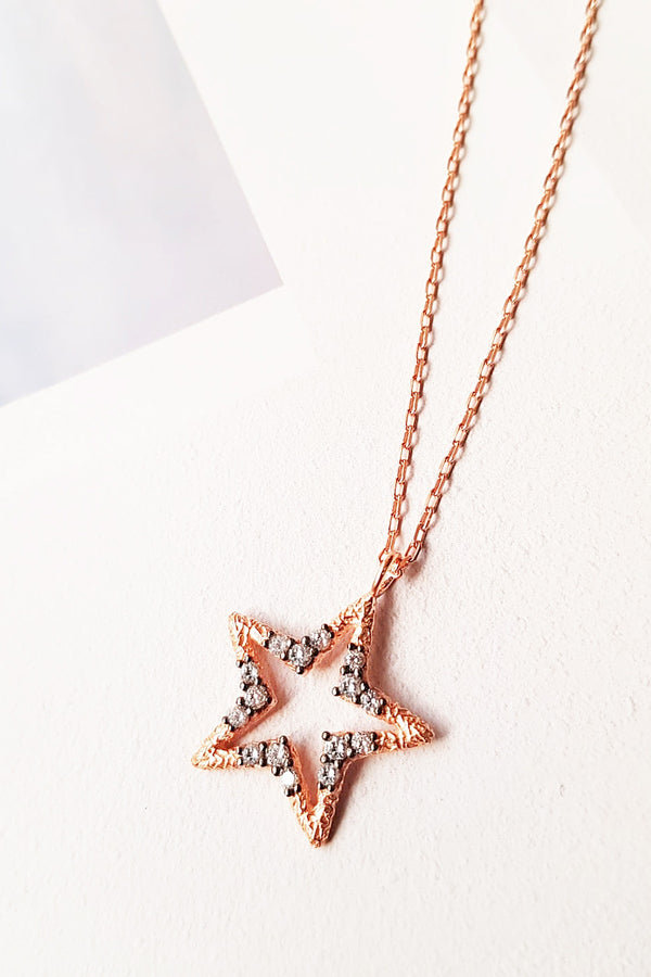 Black Stone Star Necklace - arcina jewellery