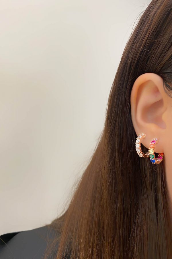 Multicolor Six Stone Earrings - arcina jewellery