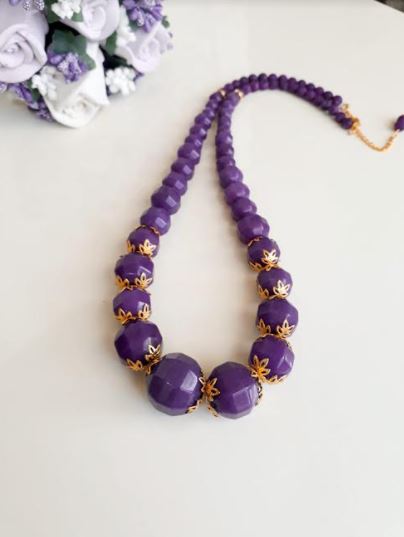 Purple Natural Stone Necklace - arcina jewellery