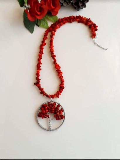 Red Tree Necklace - arcina jewellery