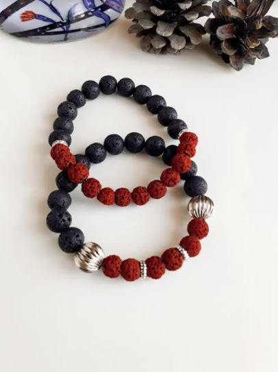 Black Red Bead Bracelet - arcina jewellery
