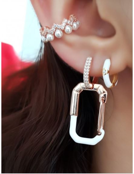 Pearl Zircon Ear Cuff - arcina jewellery