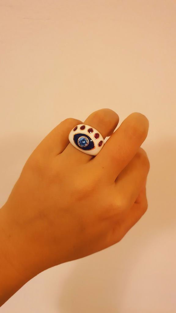 White Eye Ring - arcina jewellery