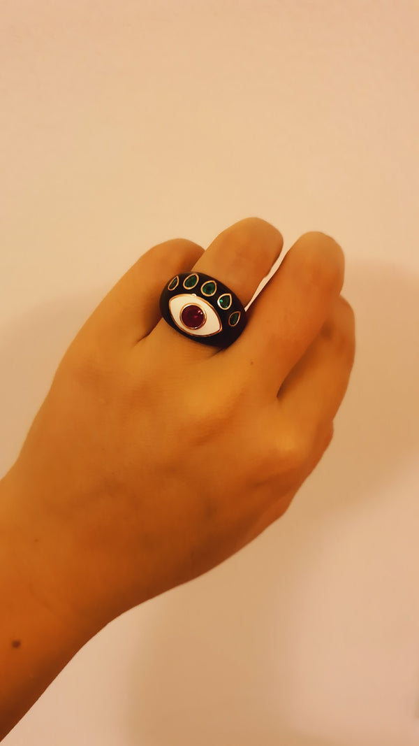 Black Eye Ring - arcina jewellery