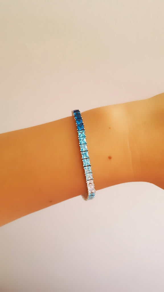 Blue Tennis Bracelet - arcina jewellery