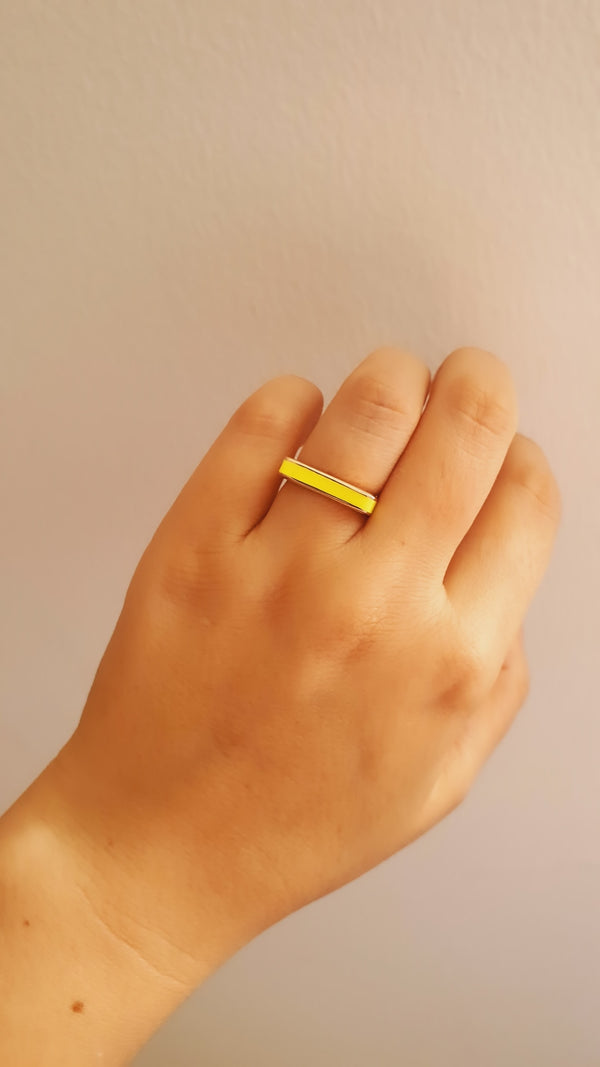 Yellow Line Ring - arcina jewellery