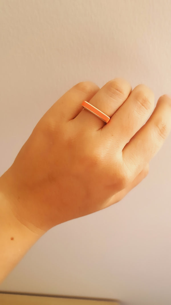 Orange Line Ring - arcina jewellery