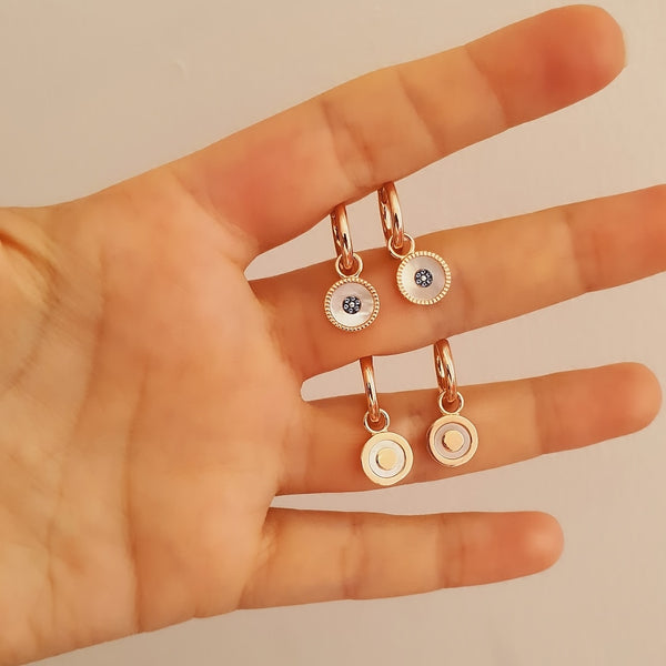 Double sided Pearl Hoop Earrings - arcina jewellery