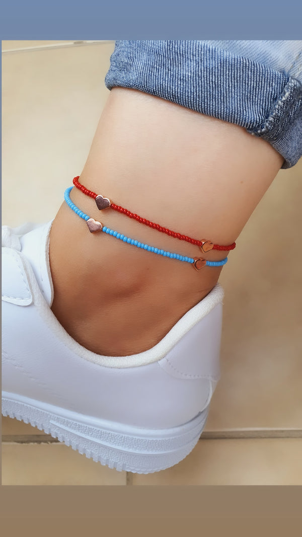 Three Hearts Anklet - arcina jewellery