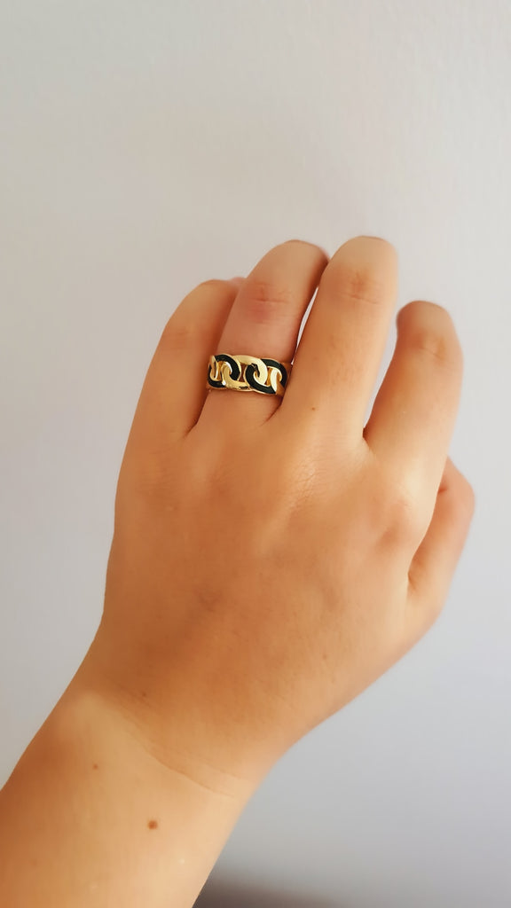 Ss Black Ring - arcina jewellery