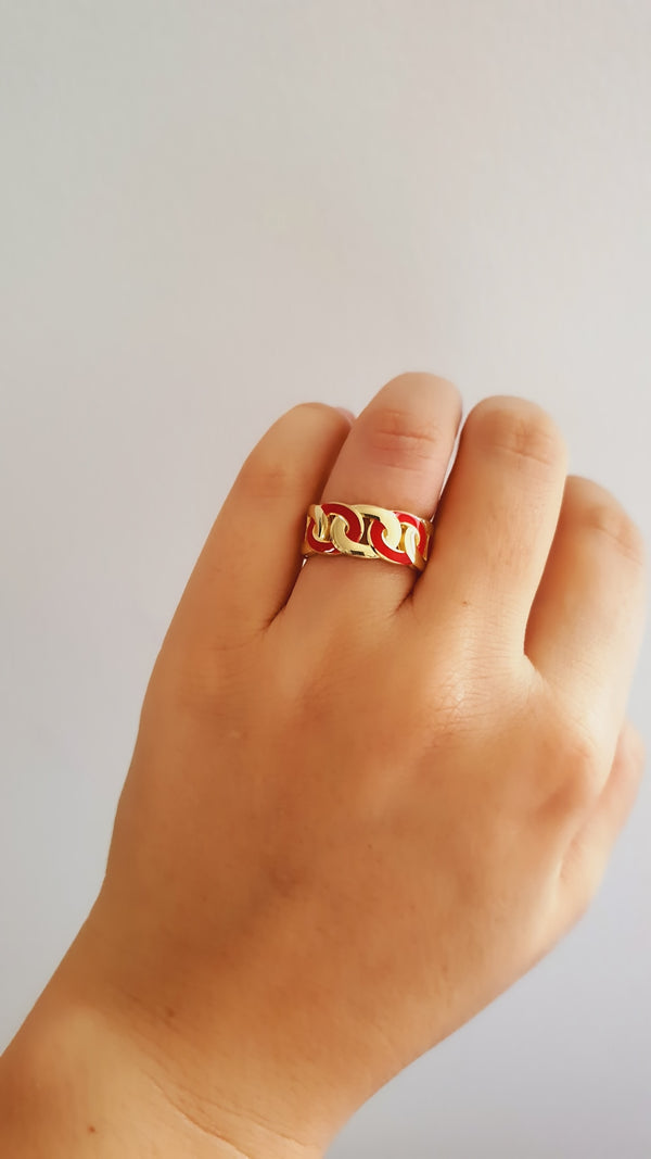 Ss Red Ring - arcina jewellery