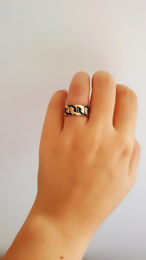 Ss Black Ring - arcina jewellery