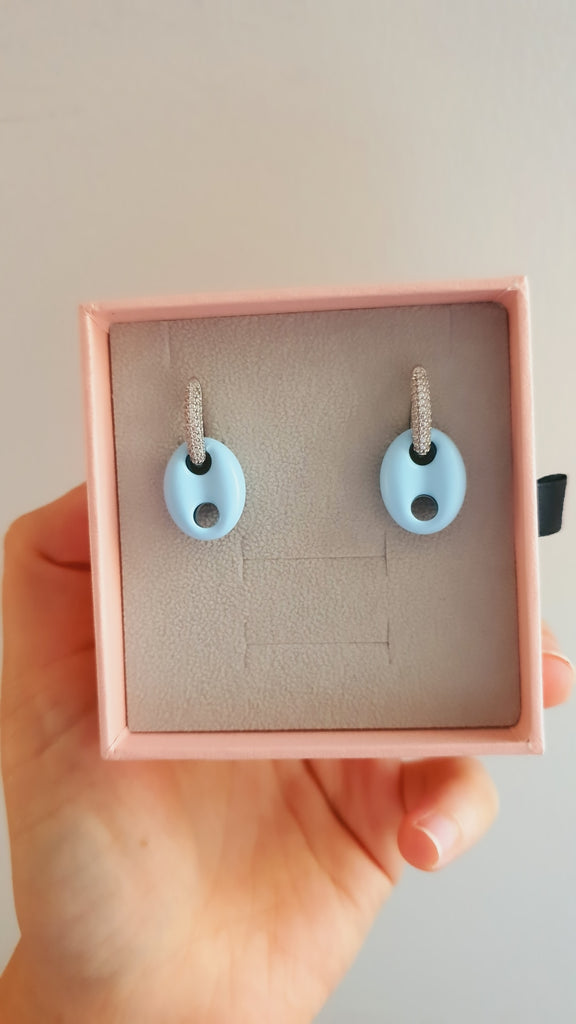 Turquoise Marin Button Earrings - arcina jewellery