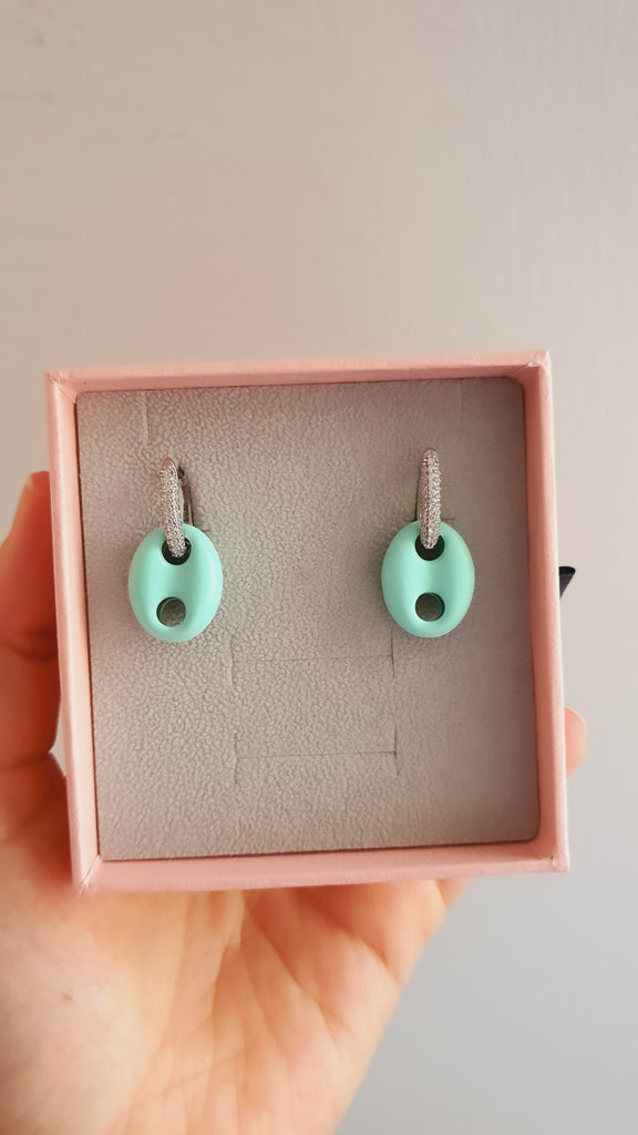 Mint Marin Button Earrings - arcina jewellery