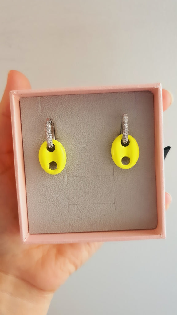 Yellow Marin Button Earrings - arcina jewellery