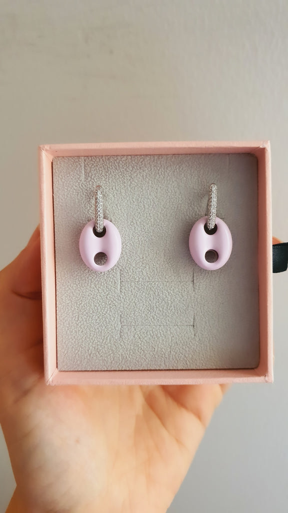 Lilac Marin Button Earrings - arcina jewellery