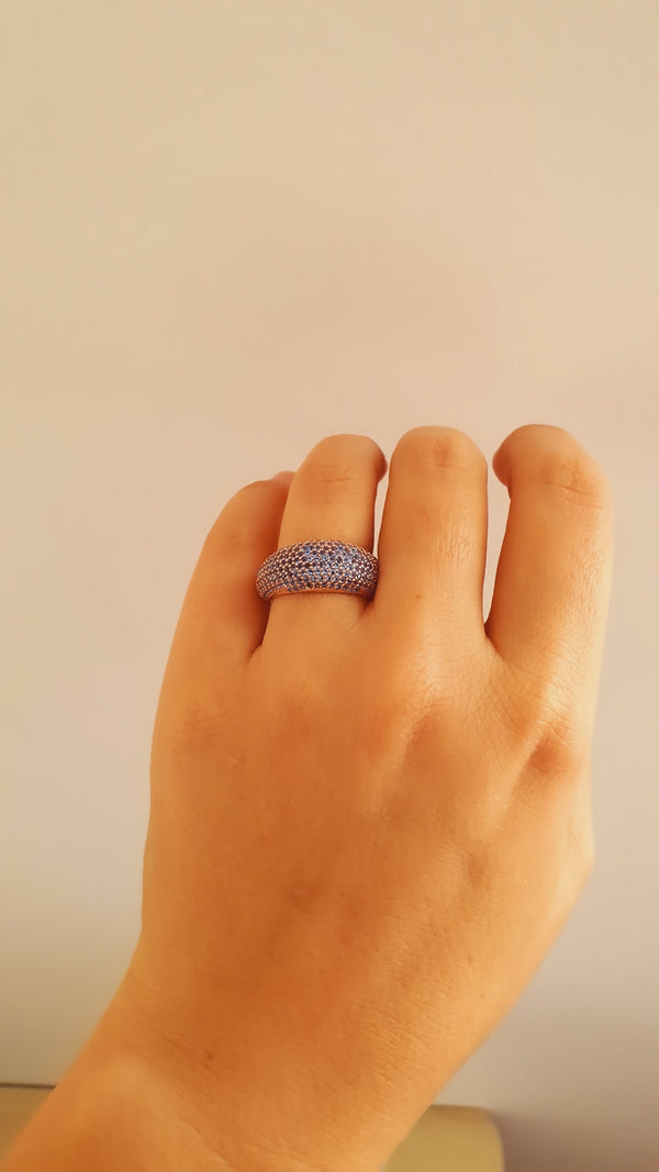 Aya Blue Full Stone Ring - arcina jewellery