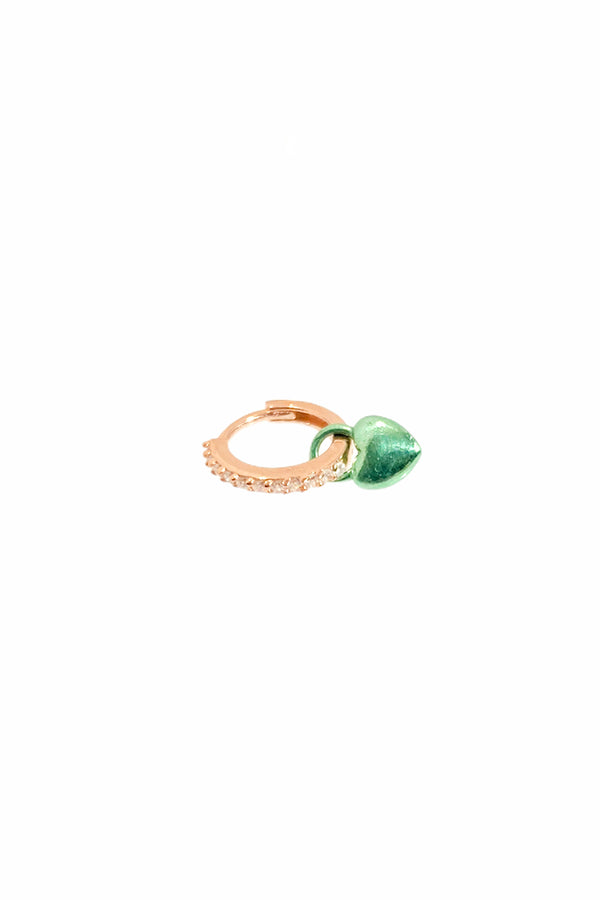 Mini Green Heart Hoop Earrings - arcina jewellery