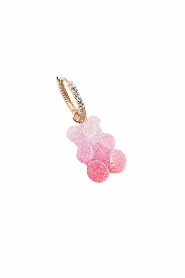 Light Pink White Candy Teddy Bear Earrings - arcina jewellery