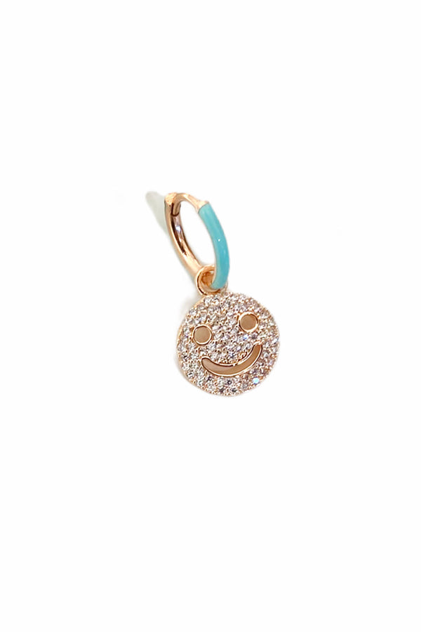 Smile Enamel Zircon Hoop Earrings - arcina jewellery