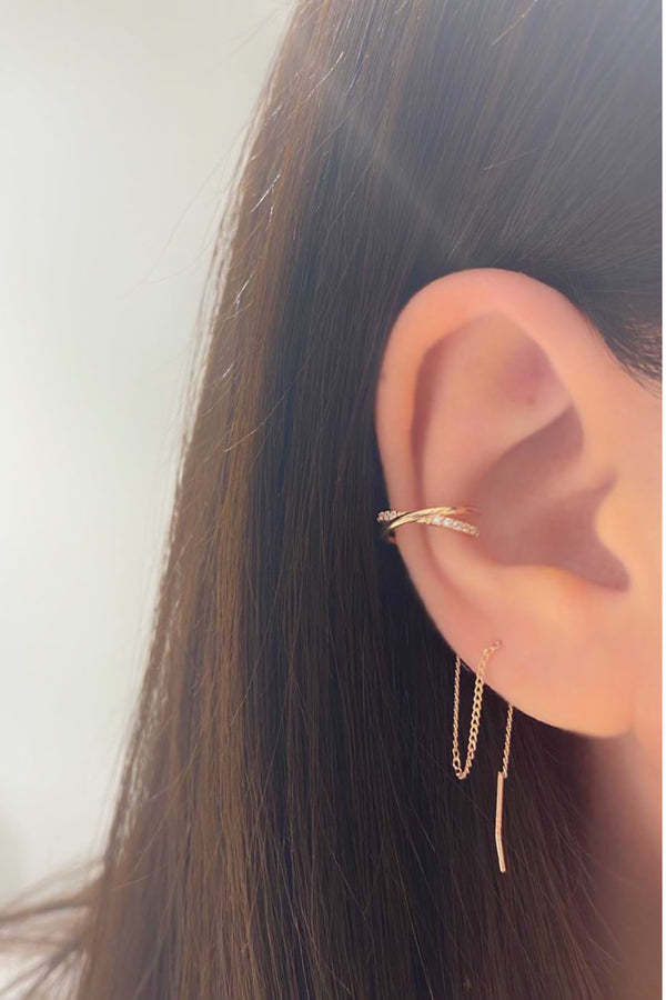 Long Chain Ear Cuff - arcina jewellery